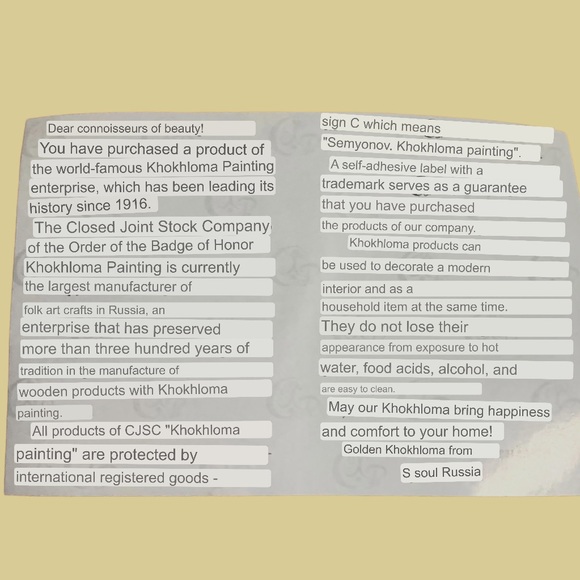 Vintage Russian Khokhloma Folk Art Wooden Hand Painted Serving Tray and Cups - Picture 12 of 13